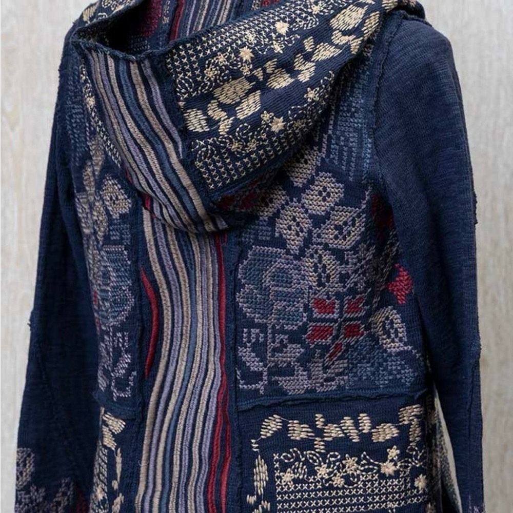 Paparazzi Womens Multicolor Floral Embroidered Knitted Cardigan Sweater Size L - Picture 3 of 13